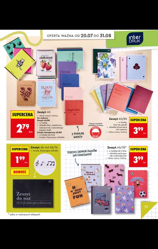 Biedronka - gazetka promocyjna Do Mojej szkoły idę od poniedziałku 20.07 do poniedziałku 31.08 - strona 73