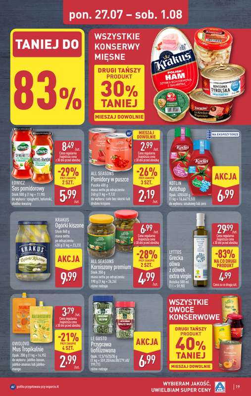 Aldi - gazetka promocyjna Pełny katalog! od poniedziałku 27.07 do soboty 01.08 - strona 19