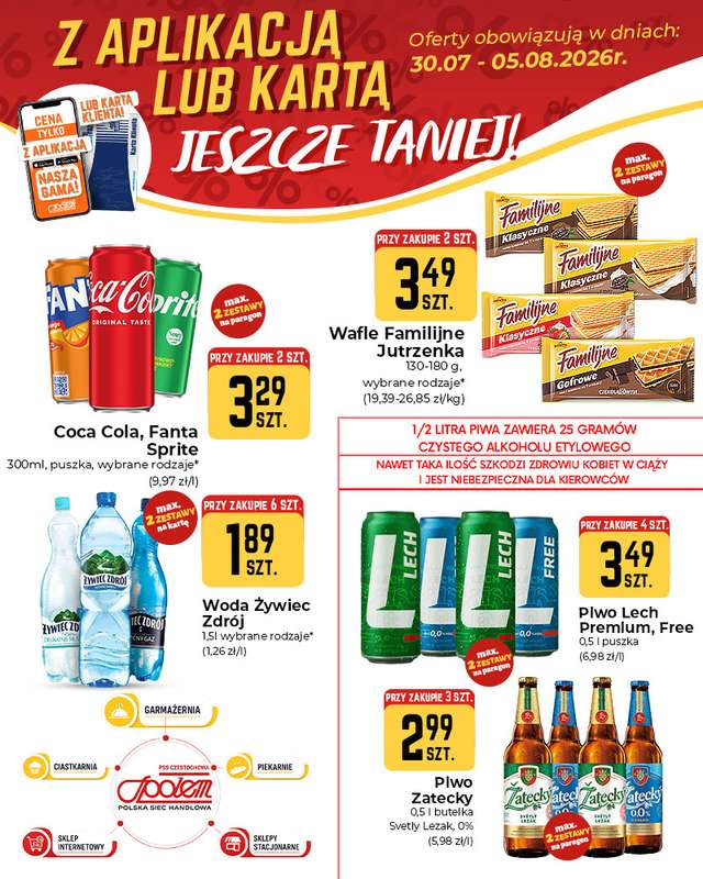 Społem Częstochowa - gazetka promocyjna Społem poleca! od czwartku 30.07 do środy 05.08