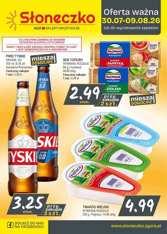 Słoneczko - gazetka promocyjna Gazetka od czwartku 30.07 do niedzieli 09.08