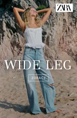 Zara - gazetka promocyjna Jeansy z szerokimi nogawkami od środy 29.07 