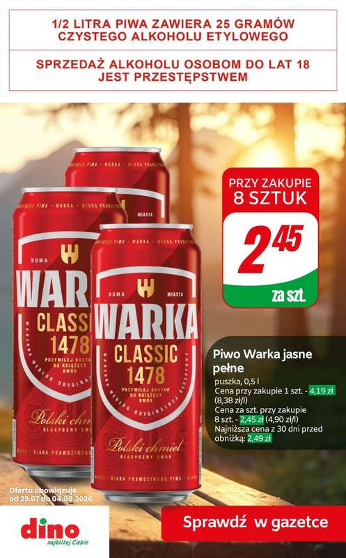 Dino - gazetka promocyjna Super promocje na piwo! od czwartku 30.07 do wtorku 04.08 - strona 6