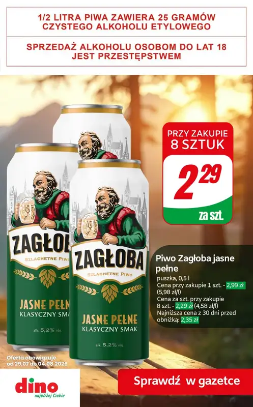 Dino - gazetka promocyjna Super promocje na piwo! od czwartku 30.07 do wtorku 04.08 - strona 5