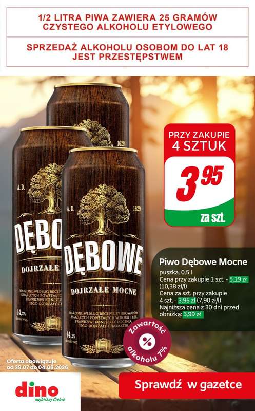 Dino - gazetka promocyjna Super promocje na piwo! od czwartku 30.07 do wtorku 04.08 - strona 3