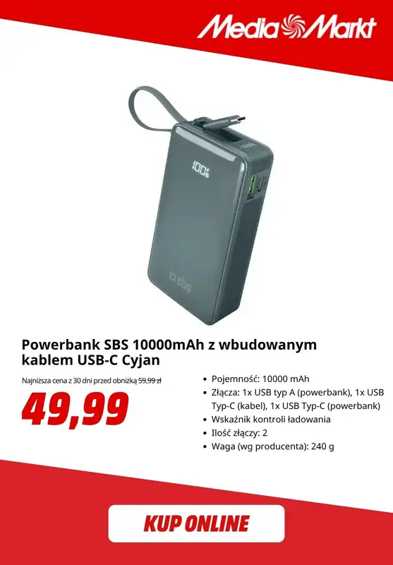 Media Markt - gazetka promocyjna Powerbanki w super cenach od czwartku 30.07 do soboty 08.08 - strona 2