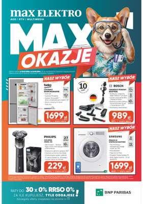 Max Elektro - gazetka promocyjna Gazetka od czwartku 30.07 do środy 26.08