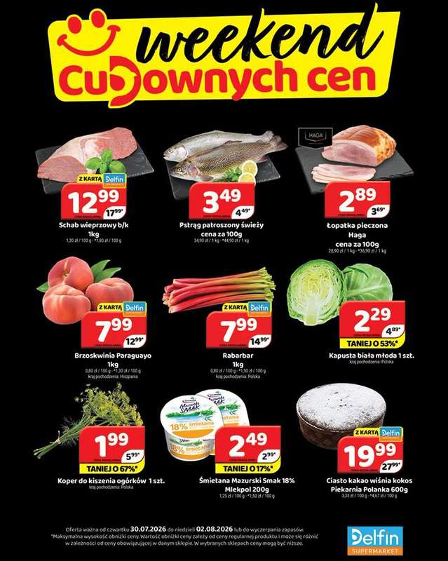 Delfin - gazetka promocyjna Weekend cudownych cen od czwartku 30.07 do niedzieli 02.08