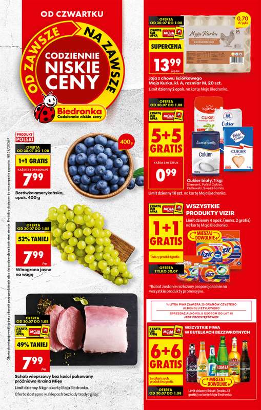 Biedronka - gazetka promocyjna Od czwartku od czwartku 30.07 do środy 05.08