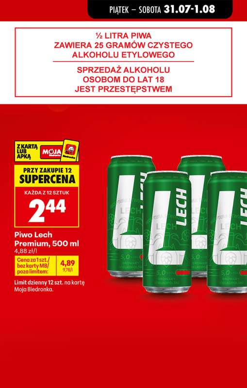 Biedronka - gazetka promocyjna Najlepsze oferty na PIWO! od czwartku 30.07 do soboty 01.08 - strona 4