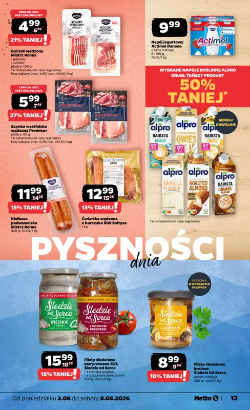 Netto - gazetka promocyjna Gazetka Spożywcza od poniedziałku 03.08 do soboty 08.08 - strona 13