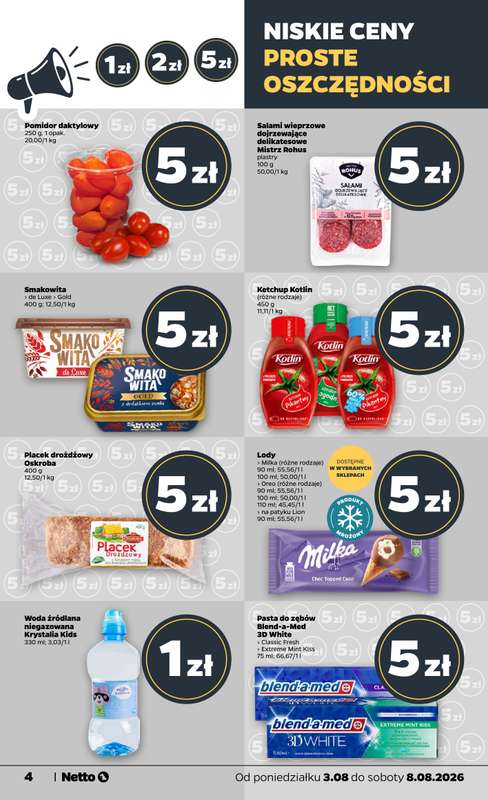 Netto - gazetka promocyjna Gazetka Spożywcza od poniedziałku 03.08 do soboty 08.08 - strona 4