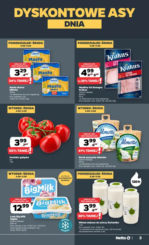 Netto - gazetka promocyjna Gazetka Spożywcza od poniedziałku 03.08 do soboty 08.08 - strona 3
