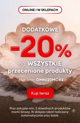 Sinsay - gazetka promocyjna -20% na WYPRZEDAŻ przy zakupie min. 2 szt. od czwartku 30.07 do środy 05.08