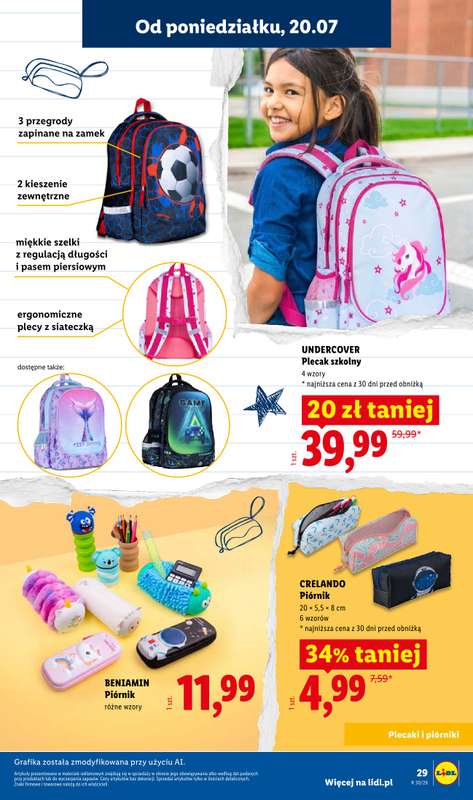 Lidl - gazetka promocyjna Kompletna wyprawka w megacenach od wtorku 14.07 do poniedziałku 31.08 - strona 29