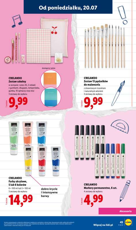 Lidl - gazetka promocyjna Kompletna wyprawka w megacenach od wtorku 14.07 do poniedziałku 31.08 - strona 45