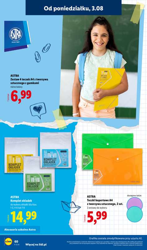 Lidl - gazetka promocyjna Kompletna wyprawka w megacenach od wtorku 14.07 do poniedziałku 31.08 - strona 60