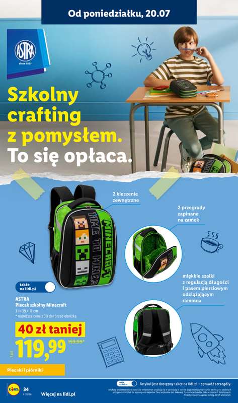 Lidl - gazetka promocyjna Kompletna wyprawka w megacenach od wtorku 14.07 do poniedziałku 31.08 - strona 34