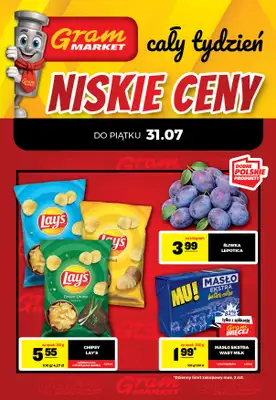 Gram Market - gazetka promocyjna Cały tydzień niskie ceny od piątku 31.07 do środy 05.08