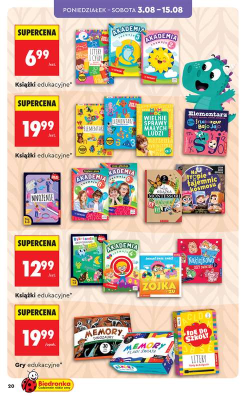 Biedronka - gazetka promocyjna Hity i inspiracje, od 03.08 od poniedziałku 03.08 do środy 19.08 - strona 20