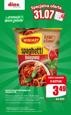 Dino - gazetka promocyjna Danie spaghetti bolognese - oferta na 31.07 | Promocje spoza gazetki od piątku 31.07 do piątku 31.07