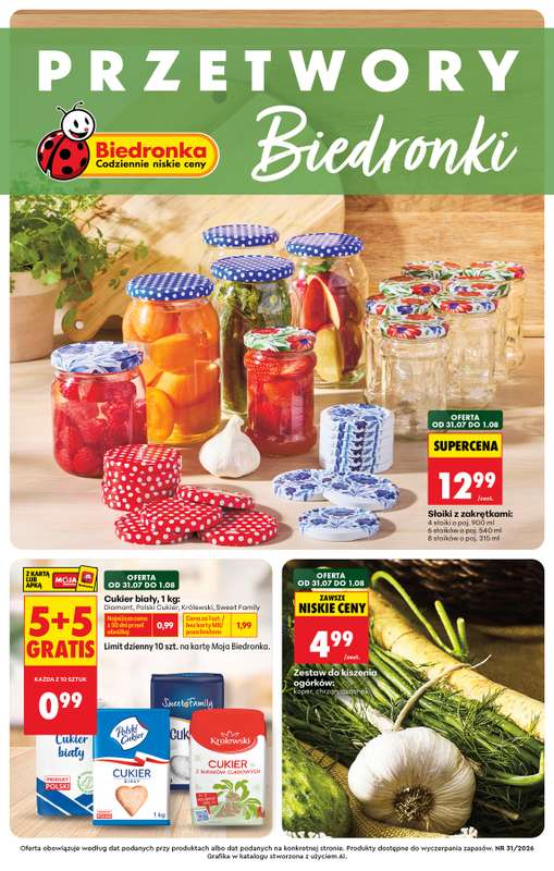 Biedronka - gazetka promocyjna Przetwory od piątku 31.07 do soboty 01.08