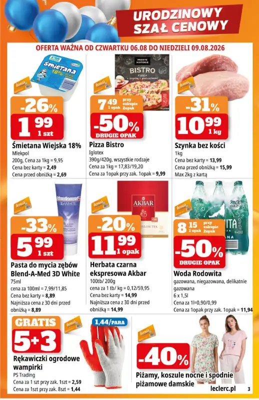 Leclerc - gazetka promocyjna Katalog Urodzinowy od poniedziałku 03.08 do niedzieli 16.08 - strona 3