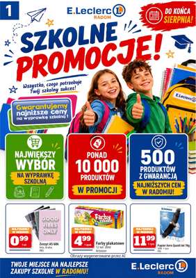 Leclerc - gazetka promocyjna Szkolne Promocje od piątku 31.07 do środy 09.09