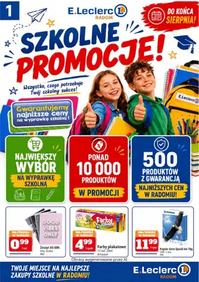 Leclerc - gazetka promocyjna Szkolne Promocje od piątku 31.07 do środy 09.09