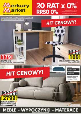 Merkury Market - gazetka promocyjna Gazetka meble wypoczynki materace od soboty 01.08 do poniedziałku 31.08