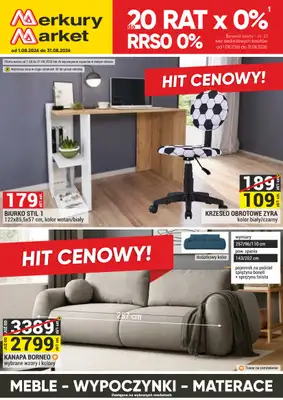 Merkury Market - gazetka promocyjna Gazetka meble wypoczynki materace od soboty 01.08 do poniedziałku 31.08