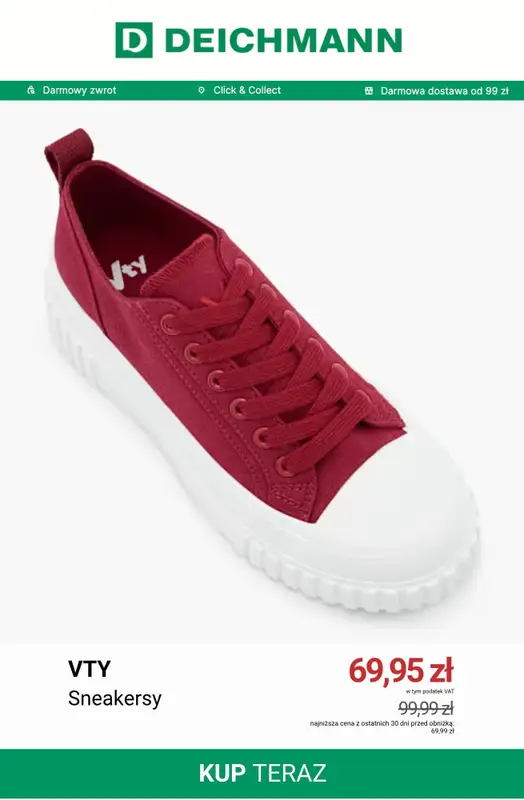 Deichmann - gazetka promocyjna Tenisówki damskie od soboty 01.08  - strona 13