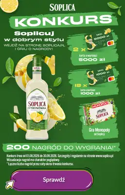 Żabka - gazetka promocyjna Soplica - kup w Żabce od soboty 01.08 do piątku 07.08