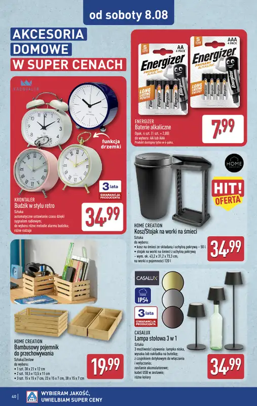 Aldi - gazetka promocyjna Pełny katalog! od poniedziałku 03.08 do soboty 08.08 - strona 40