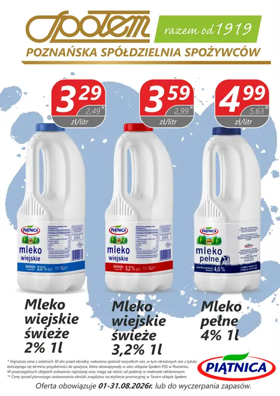 Społem - Blisko i Korzystnie - gazetka promocyjna Plakaty promocyjne PSS Poznań od soboty 01.08 do poniedziałku 31.08 - strona 5