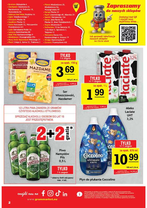 Gram Market - gazetka promocyjna Gazetka od środy 05.08 do wtorku 11.08 - strona 2