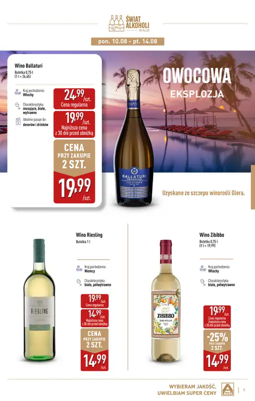 Aldi - gazetka promocyjna Świat alkoholi od poniedziałku 03.08 do niedzieli 30.08 - strona 9