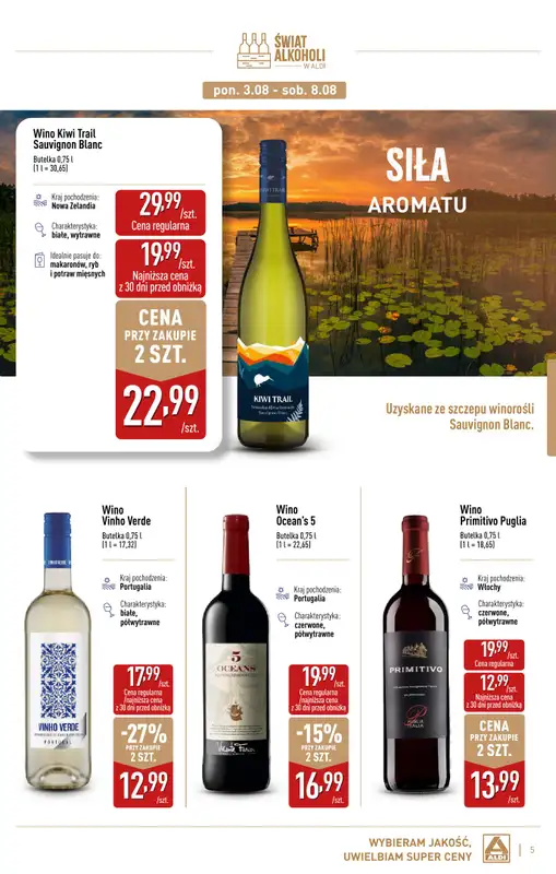 Aldi - gazetka promocyjna Świat alkoholi od poniedziałku 03.08 do niedzieli 30.08 - strona 5