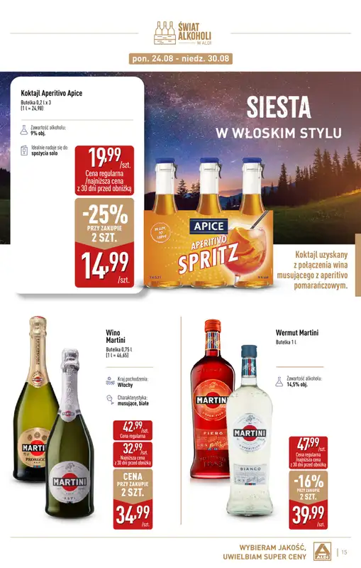 Aldi - gazetka promocyjna Świat alkoholi od poniedziałku 03.08 do niedzieli 30.08 - strona 15