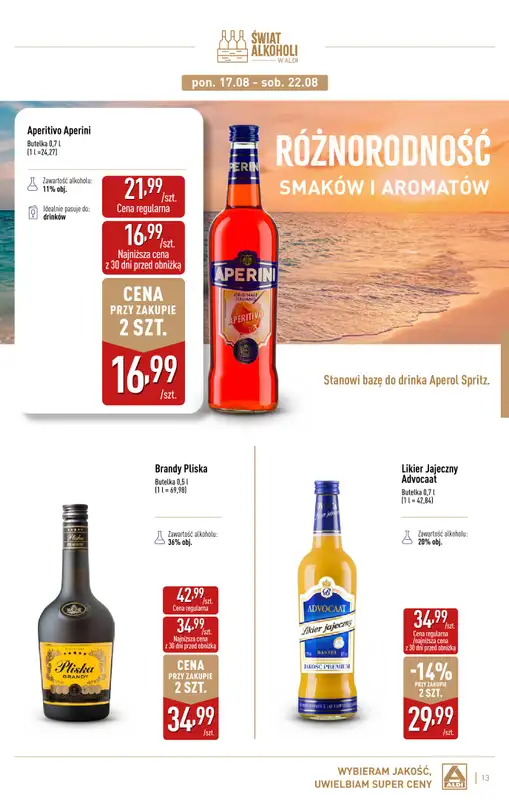 Aldi - gazetka promocyjna Świat alkoholi od poniedziałku 03.08 do niedzieli 30.08 - strona 13