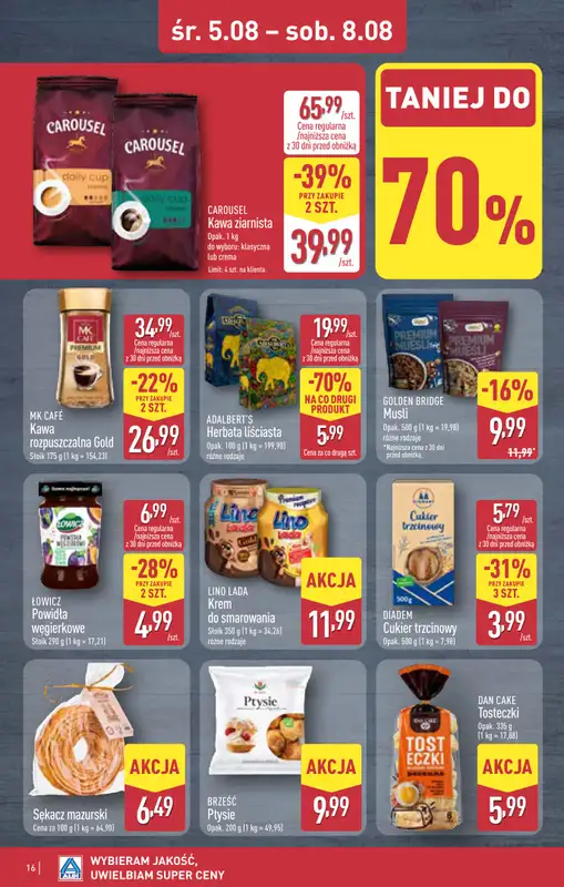 Aldi - gazetka promocyjna Rabka, ul. Zakopiańska 48, WIELKIE OTWARCIE już w ŚRODĘ 5.08! od środy 05.08 do piątku 07.08 - strona 16