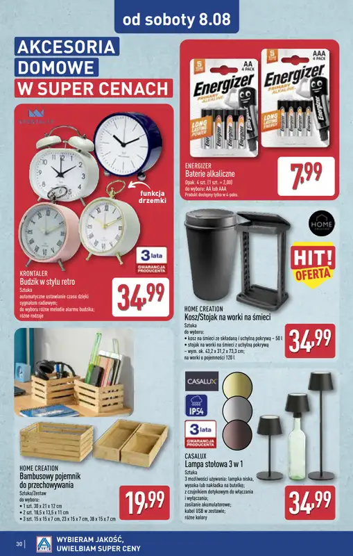 Aldi - gazetka promocyjna Rabka, ul. Zakopiańska 48, WIELKIE OTWARCIE już w ŚRODĘ 5.08! od środy 05.08 do piątku 07.08 - strona 30