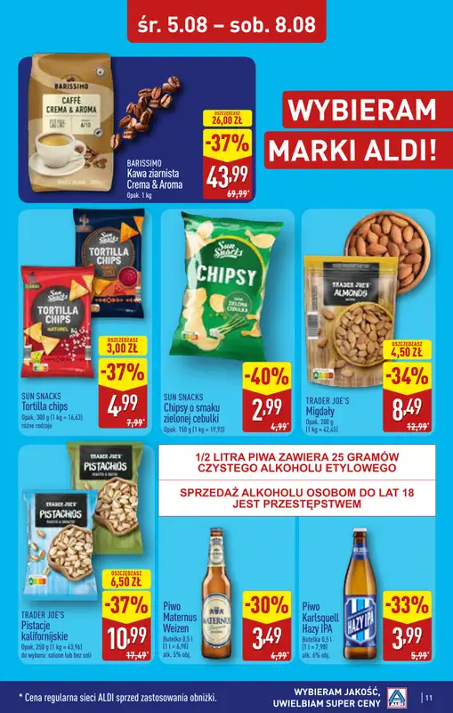 Aldi - gazetka promocyjna Rabka, ul. Zakopiańska 48, WIELKIE OTWARCIE już w ŚRODĘ 5.08! od środy 05.08 do piątku 07.08 - strona 11