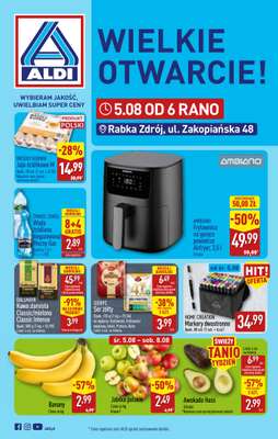 Aldi - gazetka promocyjna Rabka, ul. Zakopiańska 48, WIELKIE OTWARCIE już w ŚRODĘ 5.08! od środy 05.08 do piątku 07.08