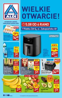 Aldi - gazetka promocyjna Rabka, ul. Zakopiańska 48, WIELKIE OTWARCIE już w ŚRODĘ 5.08! od środy 05.08 do piątku 07.08