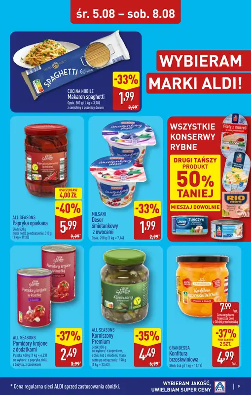 Aldi - gazetka promocyjna Rabka, ul. Zakopiańska 48, WIELKIE OTWARCIE już w ŚRODĘ 5.08! od środy 05.08 do piątku 07.08 - strona 9