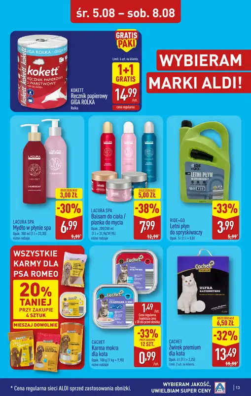 Aldi - gazetka promocyjna Rabka, ul. Zakopiańska 48, WIELKIE OTWARCIE już w ŚRODĘ 5.08! od środy 05.08 do piątku 07.08 - strona 13