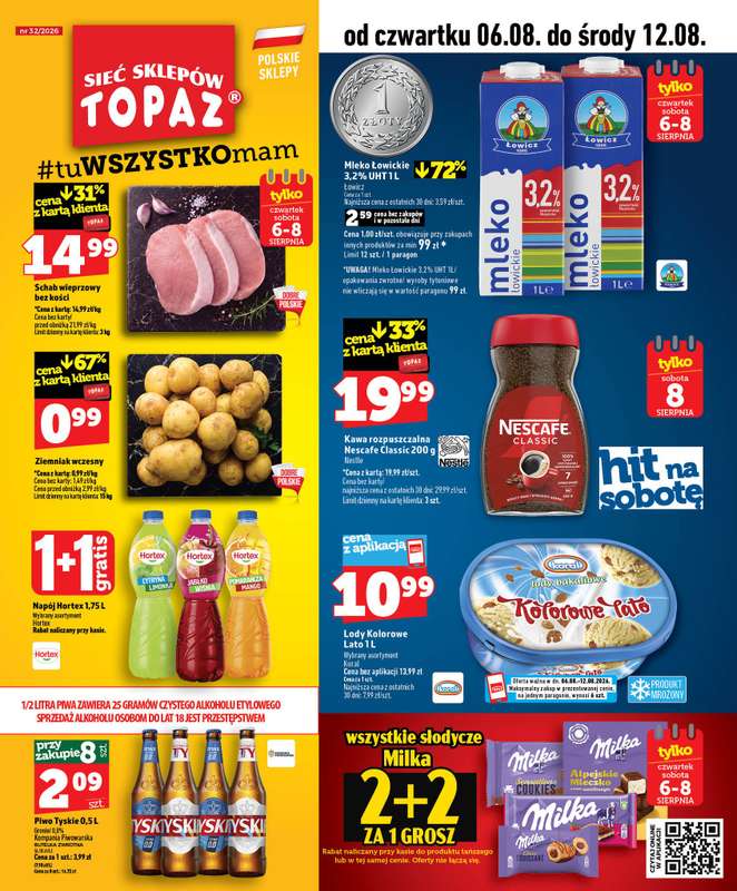 TOPAZ - gazetka promocyjna Gazetka od czwartku 06.08 do środy 12.08