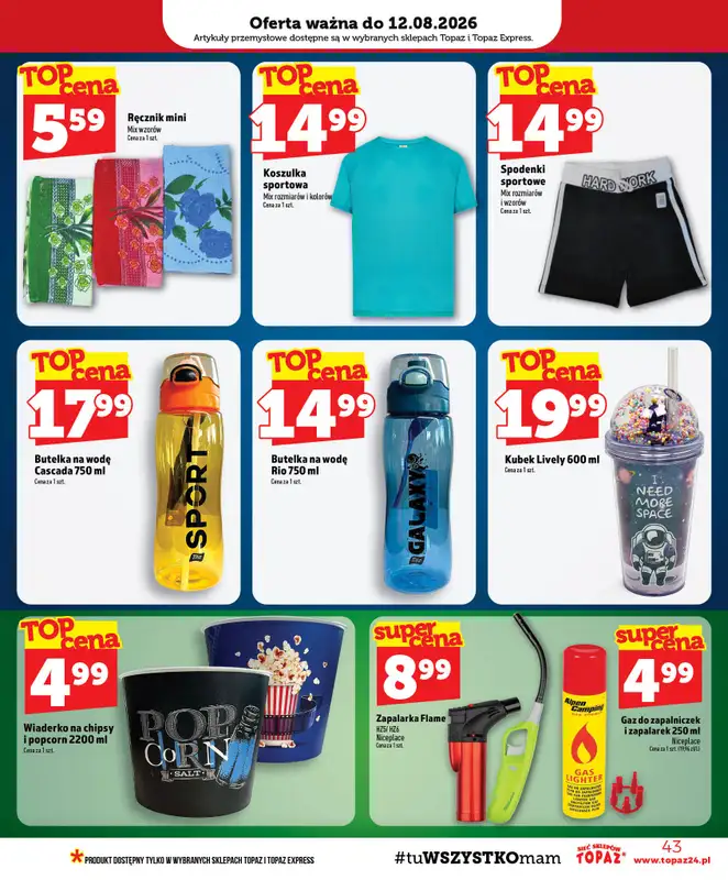 TOPAZ - gazetka promocyjna Gazetka od czwartku 06.08 do środy 12.08 - strona 43