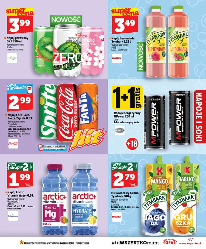 TOPAZ - gazetka promocyjna Gazetka od czwartku 06.08 do środy 12.08 - strona 37