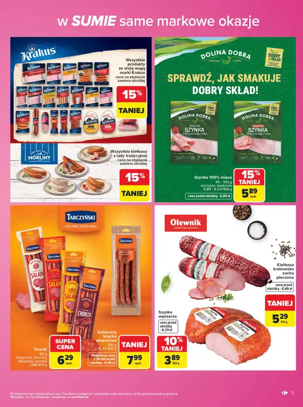 Carrefour - gazetka promocyjna Gazetka Same markowe okazje od poniedziałku 03.08 do piątku 14.08 - strona 3